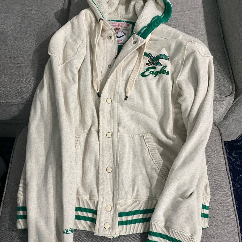 Mitchell & Ness Philadelphia Eagles Throwback Zip Up Hoodie Mens 2XL